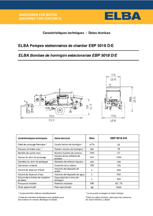 Стационарни бетонопомпи Elba EBP 5018 D