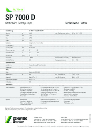 Стационарни бетонопомпи SCHWING-Stetter SP 7000 D