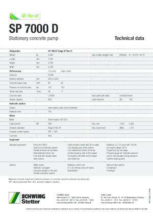 Стационарни бетонопомпи SCHWING-Stetter SP 7000 D