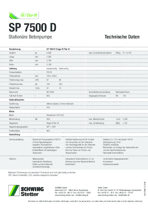 Стационарни бетонопомпи SCHWING-Stetter SP 7500 D
