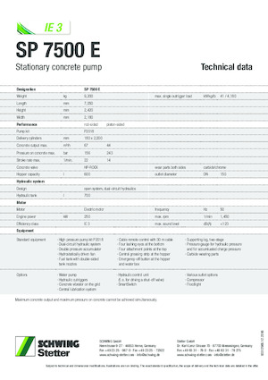 Стационарни бетонопомпи SCHWING-Stetter SP 7500 E