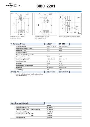 Водни помпи за мръсна вода Flygt-Pumpen 2201 LR 243