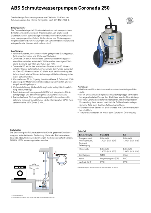 Водни помпи за мръсна вода ABS-Pumpen Coronada 250 W