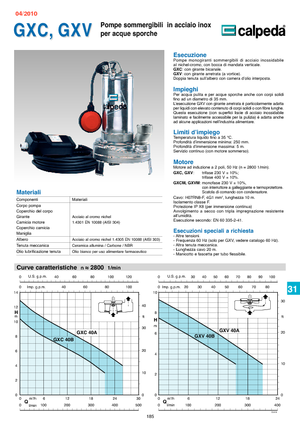 Водни помпи за мръсна вода Calpeda GXV 40 B