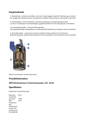 Водни помпи за мръсна вода ABS-Pumpen J 54 HD direkt