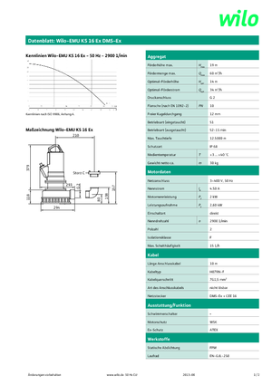 Водни помпи за мръсна вода WILO-EMU Pumpen KS 16Ex DMS-Ex