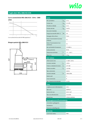Водни помпи за мръсна вода WILO-EMU Pumpen EMU KS 8DS 