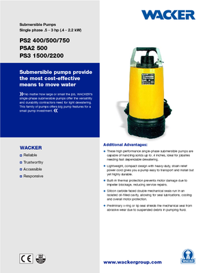 Водни помпи за мръсна вода Wacker PSA2 500