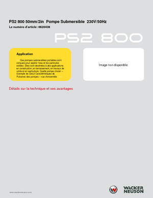 Водни помпи за мръсна вода Wacker Neuson PSA2 800