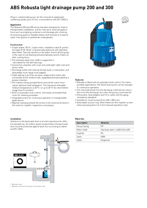 Водни помпи за мръсна вода ABS-Pumpen Robusta 200 TS