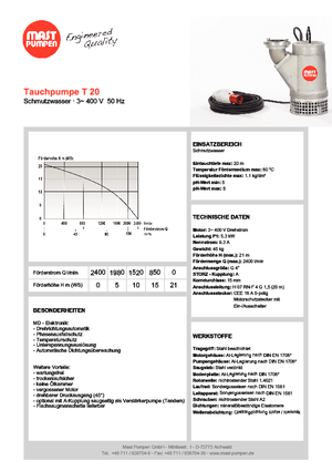 Водни помпи за мръсна вода Mast-Pumpen T 20