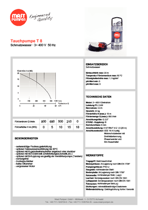 Водни помпи за мръсна вода Mast-Pumpen T 8