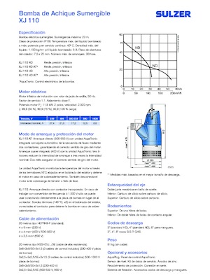 Водни помпи за мръсна вода Sulzer XJ 110 ND