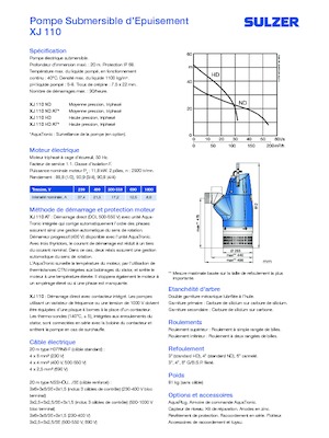 Водни помпи за мръсна вода Sulzer XJ 110 ND