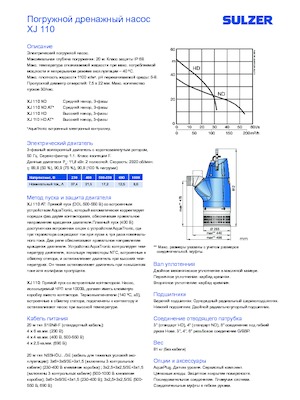 Водни помпи за мръсна вода Sulzer XJ 110 ND