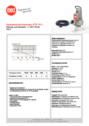 Помпи за отпадъчни води Mast-Pumpen ATP 10 L