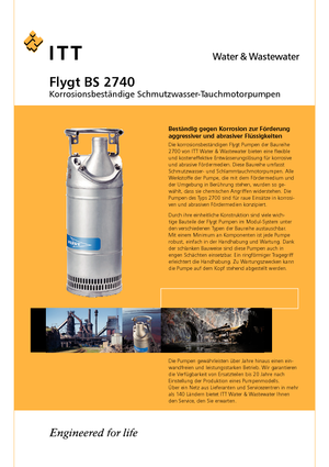 Помпи за отпадъчни води Flygt-Pumpen BS 2740 MT