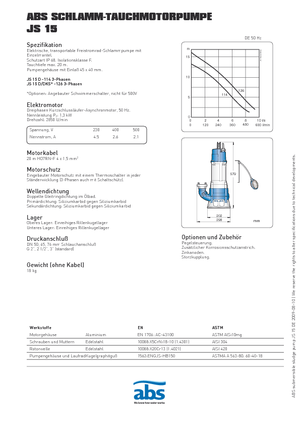 Помпи за отпадъчни води ABS-Pumpen JS 15 D