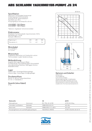 Помпи за отпадъчни води ABS-Pumpen JS 24 D