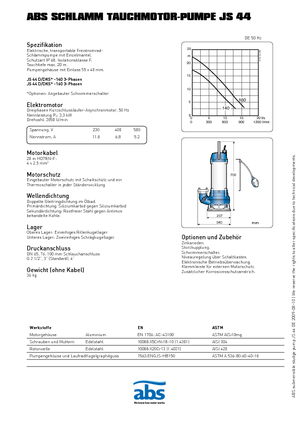 Помпи за отпадъчни води ABS-Pumpen JS 44 D