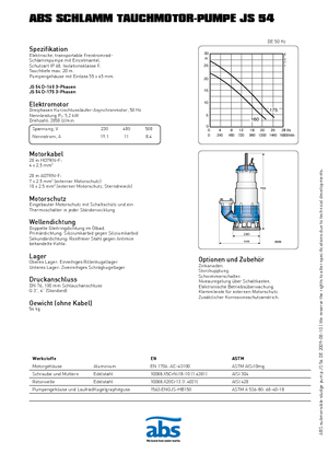 Помпи за отпадъчни води ABS-Pumpen JS 54 D