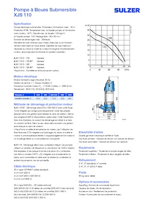 Помпи за отпадъчни води Sulzer XJS 110 D-170