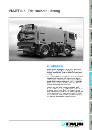 Камиони за метене (чистене), дясна смукателна глава Faun Viajet 7