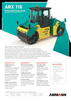 Тандемни вибрационни валяци Ammann ARX 110 St V