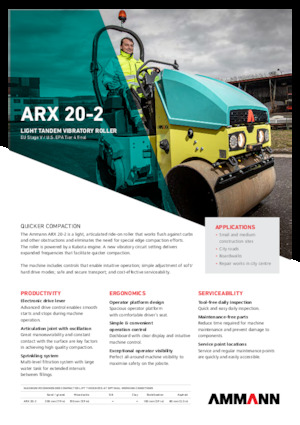 Тандемни вибрационни валяци Ammann ARX 20-2