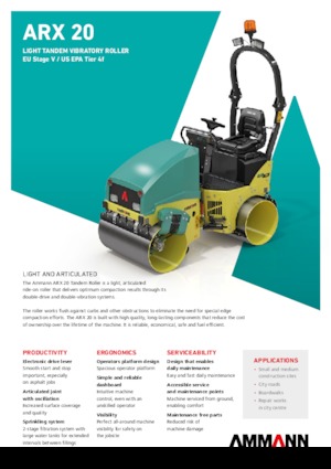 Тандемни вибрационни валяци Ammann ARX 20 T4f