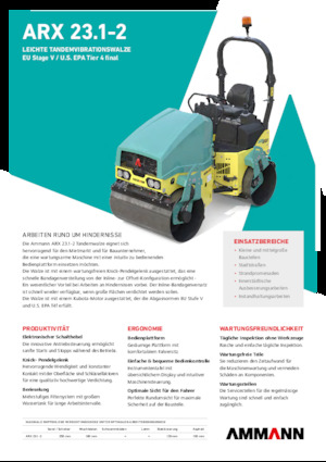 Тандемни вибрационни валяци Ammann ARX 23.1-2