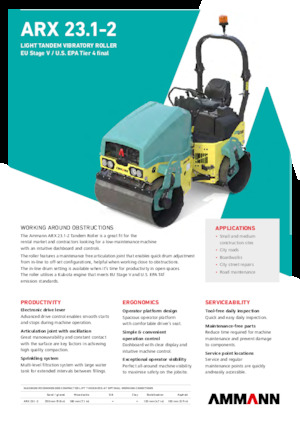 Тандемни вибрационни валяци Ammann ARX 23.1-2