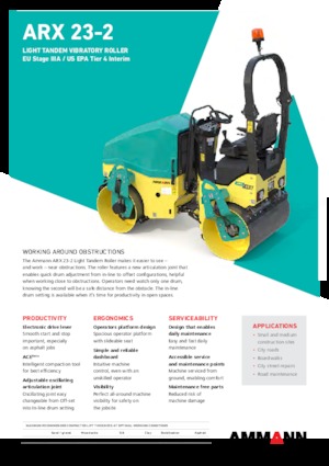 Тандемни вибрационни валяци Ammann ARX 23-2 T4f