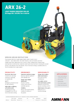 Тандемни вибрационни валяци Ammann ARX 26-2 T4f
