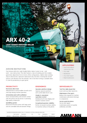 Тандемни вибрационни валяци Ammann ARX 40 -2