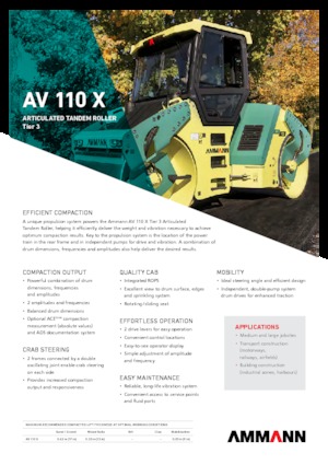 Тандемни вибрационни валяци Ammann AV 110 X