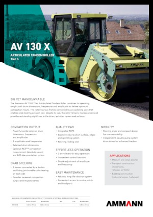 Тандемни вибрационни валяци Ammann AV 130 X
