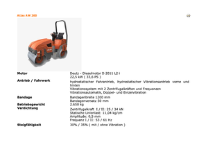 Тандемни вибрационни валяци Atlas AW 260