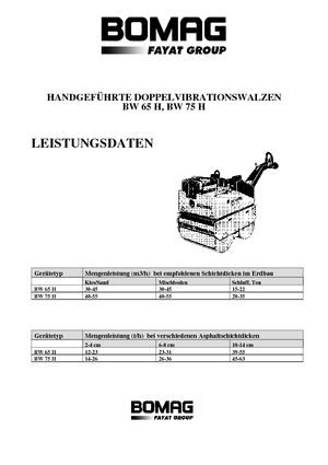 Тандемни вибрационни валяци Bomag BW 65 H E-Start