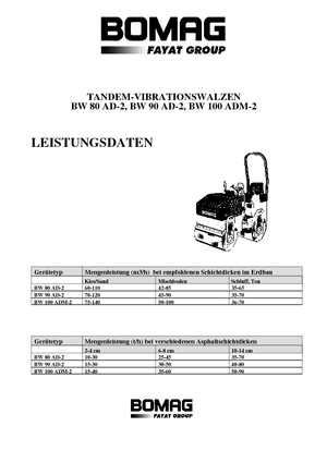 Тандемни вибрационни валяци Bomag BW 90 AD-2