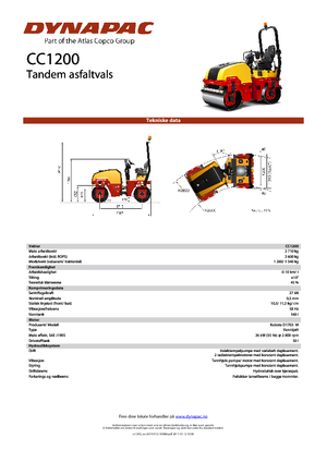 Тандемни вибрационни валяци Dynapac CC 1200