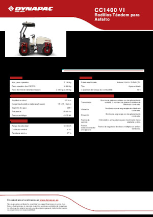 Тандемни вибрационни валяци Dynapac CC 1400 VI
