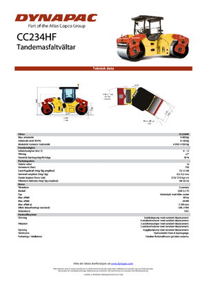 Тандемни вибрационни валяци Dynapac CC 234 HF