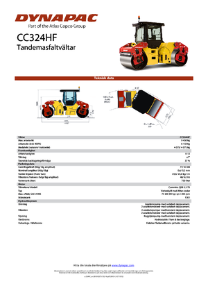Тандемни вибрационни валяци Dynapac CC 324 HF