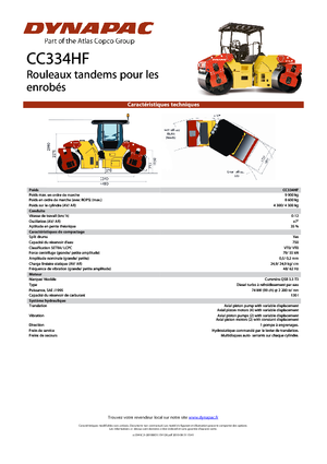 Тандемни вибрационни валяци Dynapac CC 334 HF