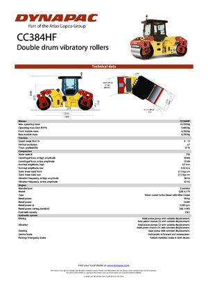 Тандемни вибрационни валяци Dynapac CC 384 HF