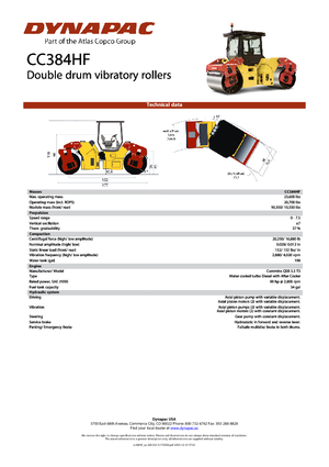 Тандемни вибрационни валяци Dynapac CC 384 HF