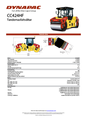 Тандемни вибрационни валяци Dynapac CC 424 HF