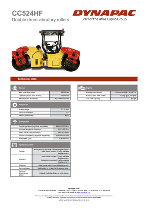 Тандемни вибрационни валяци Dynapac CC 524 HF