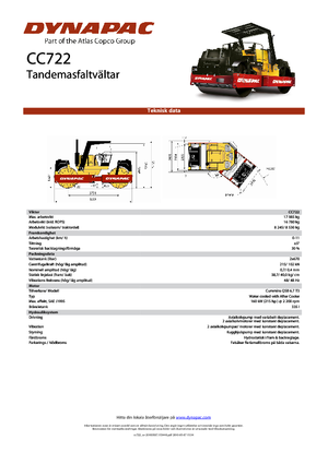 Тандемни вибрационни валяци Dynapac CC 722